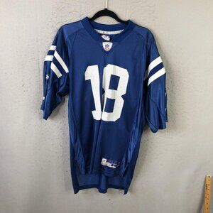 Indianapolis Colts Jersey Mens Large Blue NFL Football Peyton Manning 18 Reebok